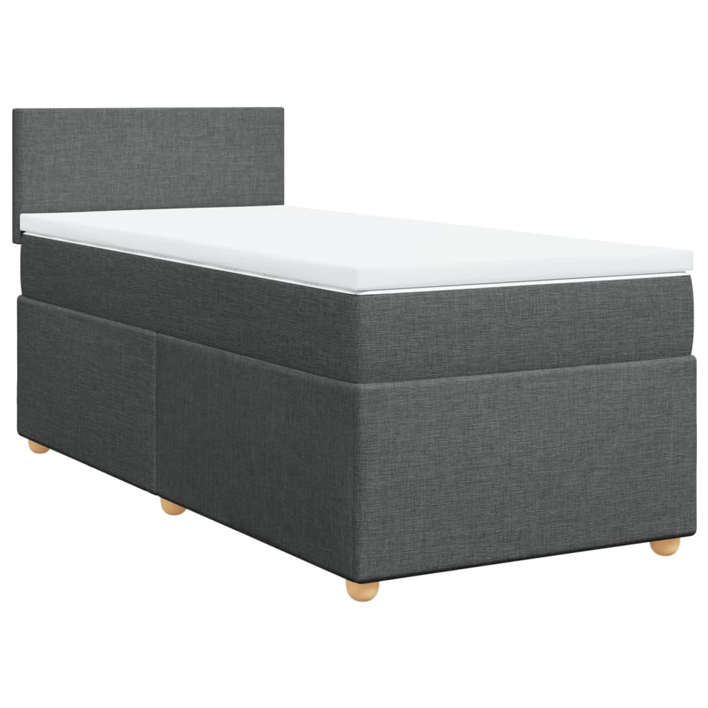 Boxspring met matras stof donkergrijs Single