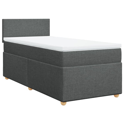 Boxspring met matras stof donkergrijs Single