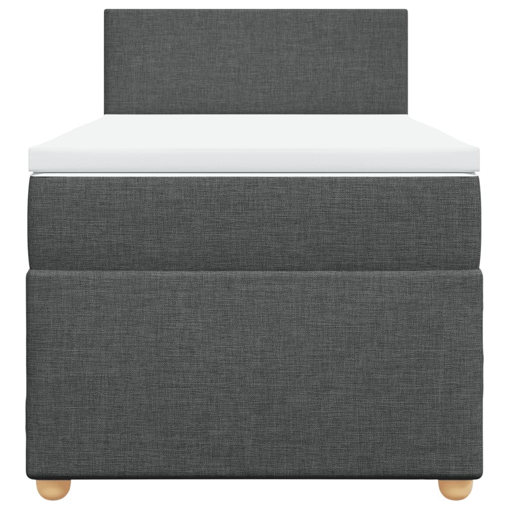 Boxspring met matras stof donkergrijs Single