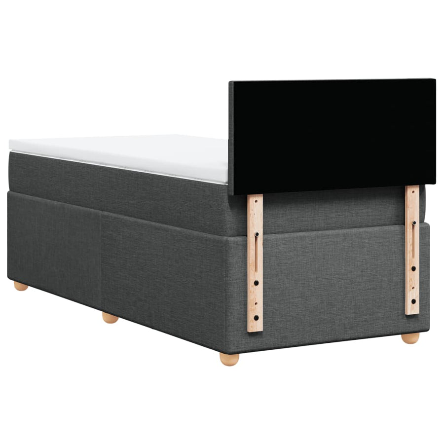 Boxspring met matras stof donkergrijs Single