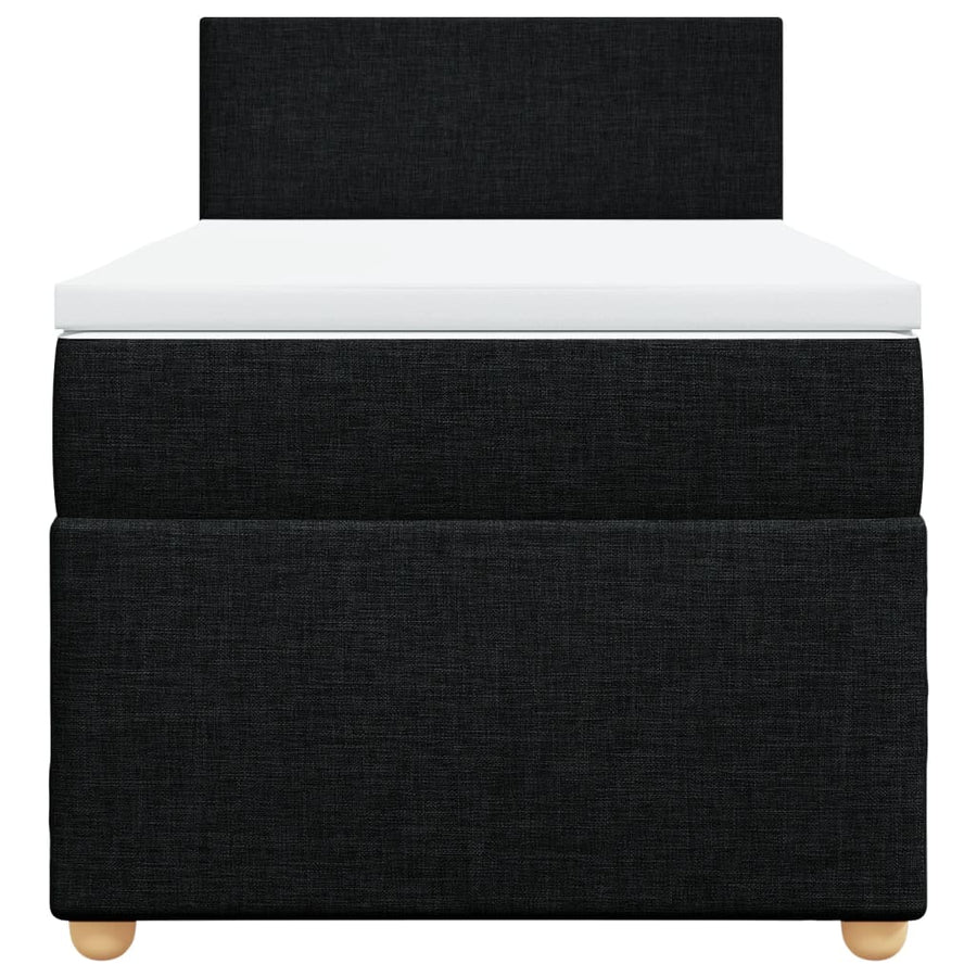 Boxspring met matras stof zwart Single (alleen AU)