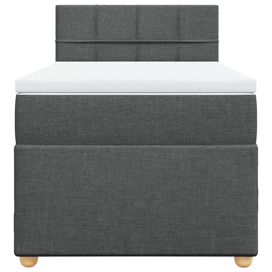 Boxspring met matras stof donkergrijs Single