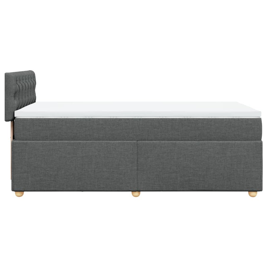 Boxspring met matras stof donkergrijs Single