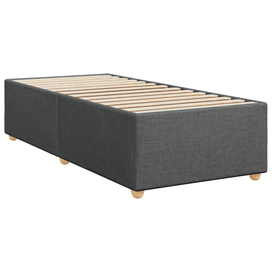 Boxspring met matras stof donkergrijs Single