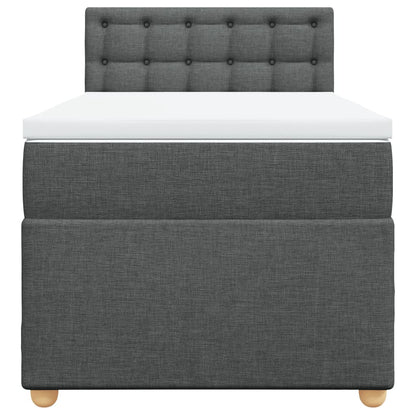 Boxspring met matras stof donkergrijs Single