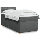 Boxspring 90x190 cm donkergrijs met matras