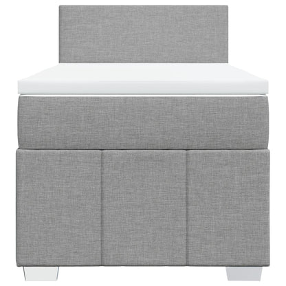 Boxspring met matras stof lichtgrijs 80x200 cm