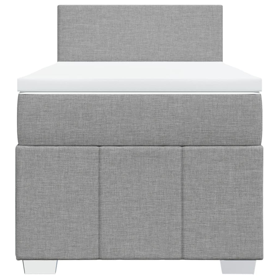 Boxspring met matras stof lichtgrijs 80x200 cm