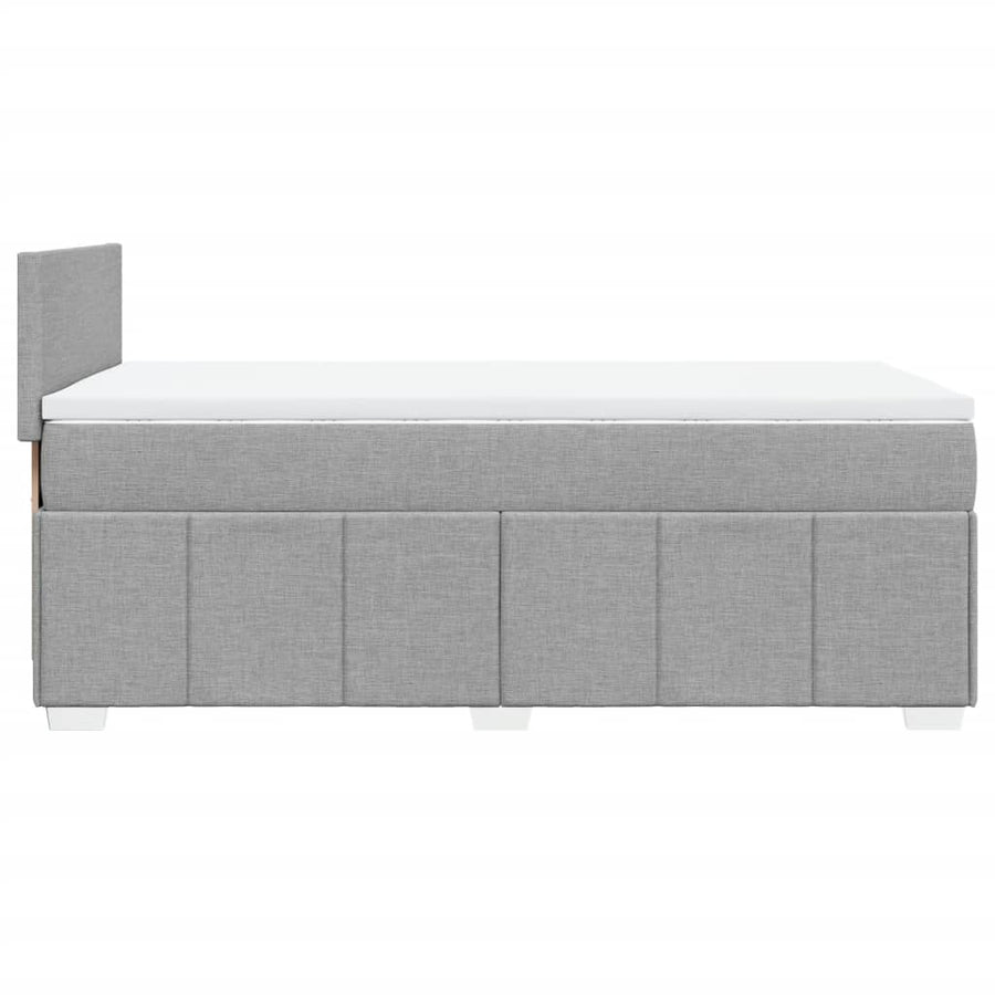 Boxspring met matras stof lichtgrijs 80x200 cm