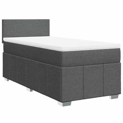 Boxspring met matras stof donkergrijs 80x200 cm