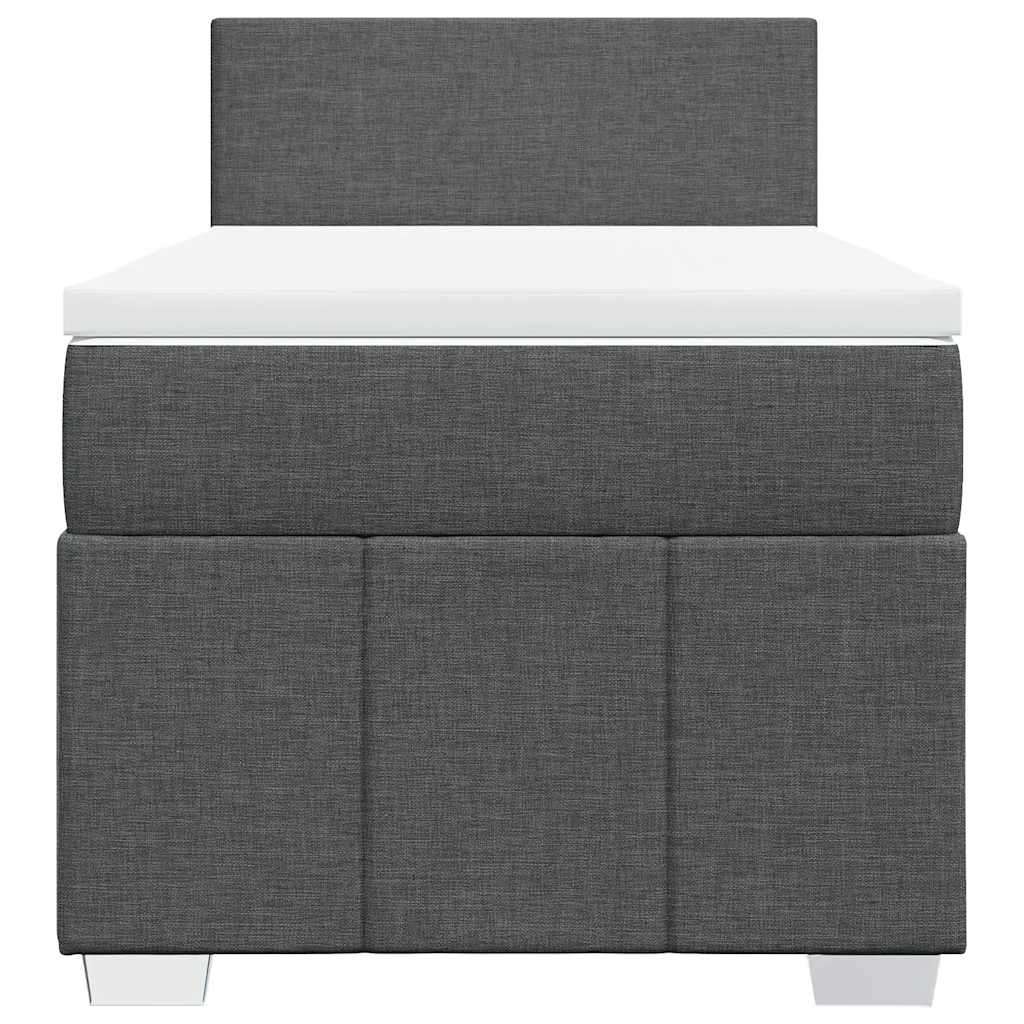 Boxspring met matras stof donkergrijs 80x200 cm