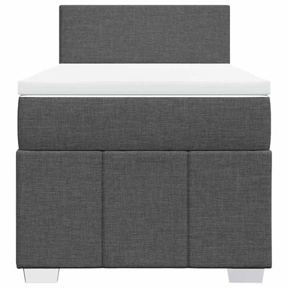 Boxspring met matras stof donkergrijs 80x200 cm
