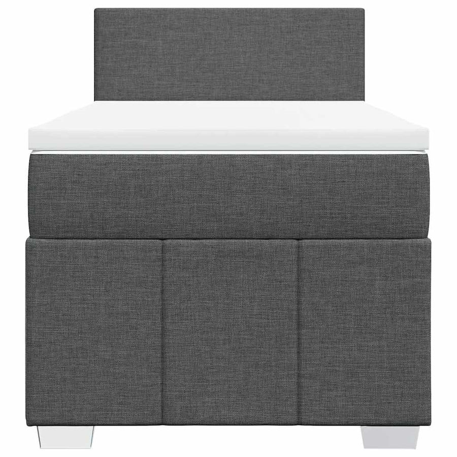 Boxspring met matras stof donkergrijs 80x200 cm
