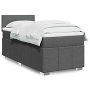 Boxspring 80x200 cm donkergrijs met matras en topper