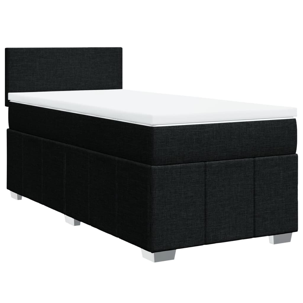 Boxspring met matras stof zwart 80x200 cm