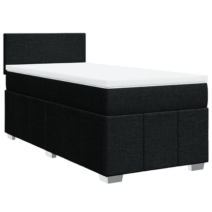 Boxspring met matras stof zwart 80x200 cm