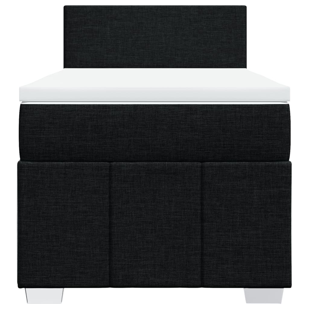 Boxspring met matras stof zwart 80x200 cm
