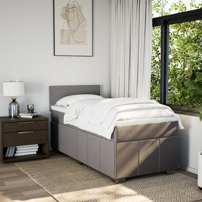 Boxspring met matras stof taupe 80x200 cm