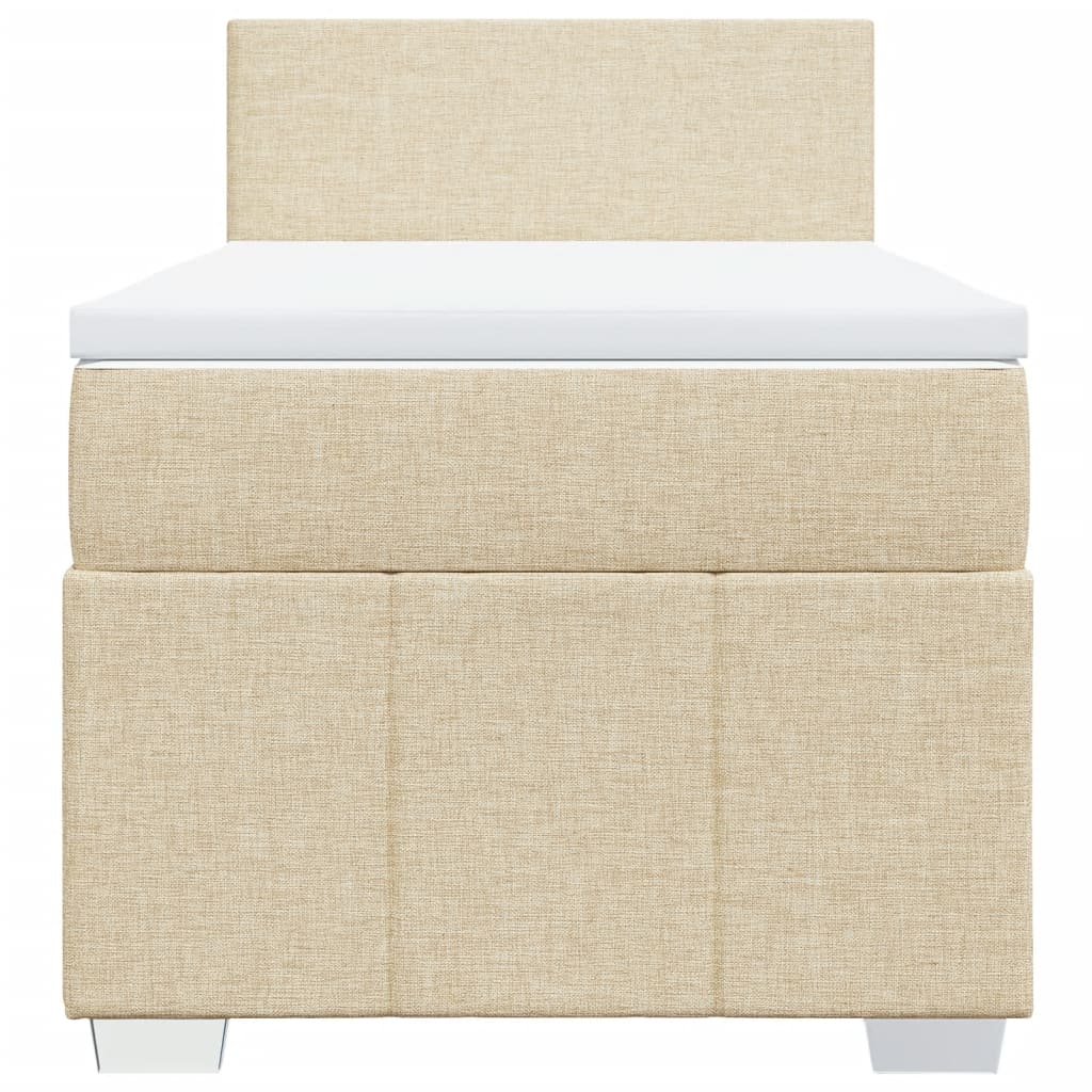 Boxspring met matras stof crèmekleurig 80x200 cm