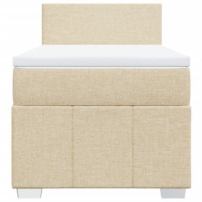 Boxspring met matras stof crèmekleurig 80x200 cm