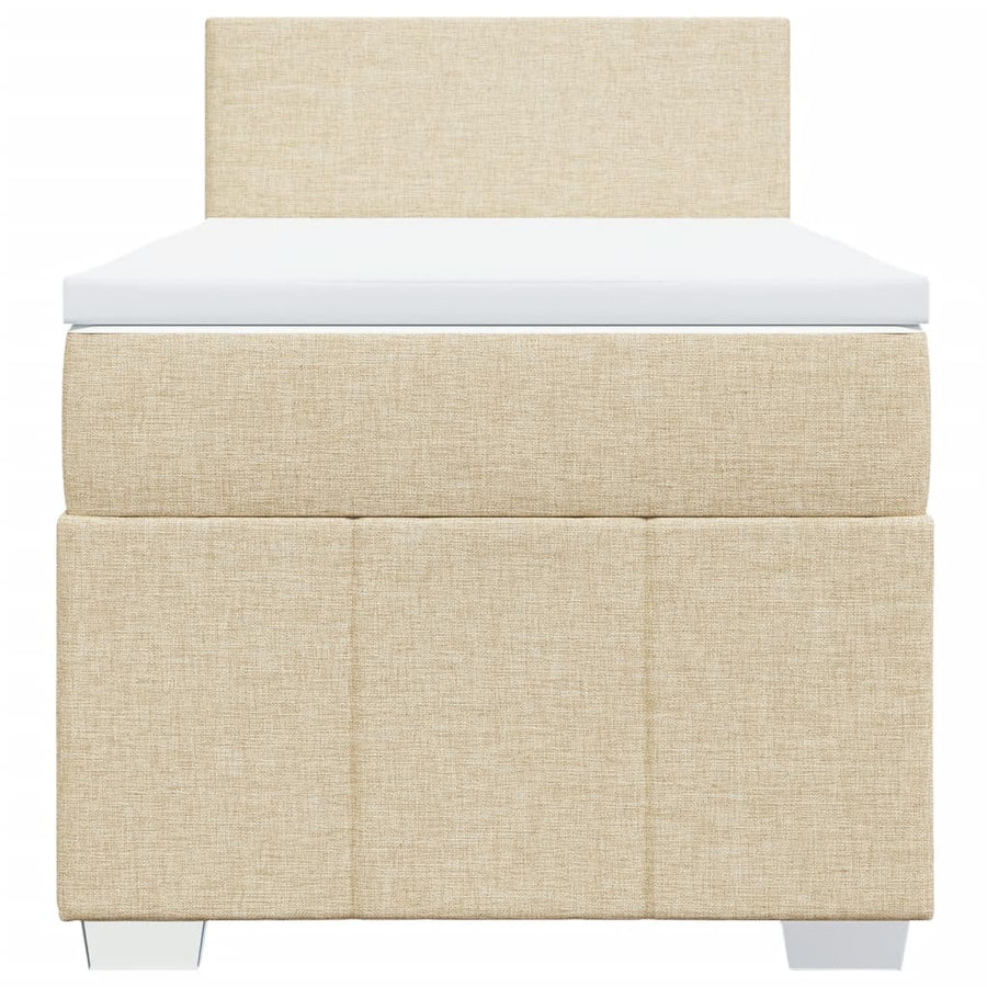 Boxspring met matras stof crèmekleurig 80x200 cm