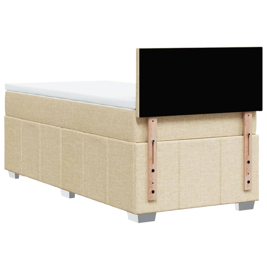 Boxspring met matras stof crèmekleurig 80x200 cm