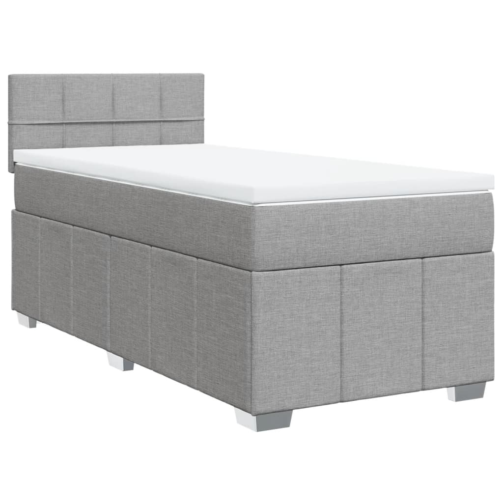 Boxspring met matras stof lichtgrijs 80x200 cm