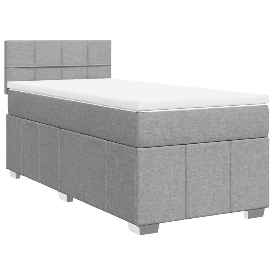 Boxspring met matras stof lichtgrijs 80x200 cm