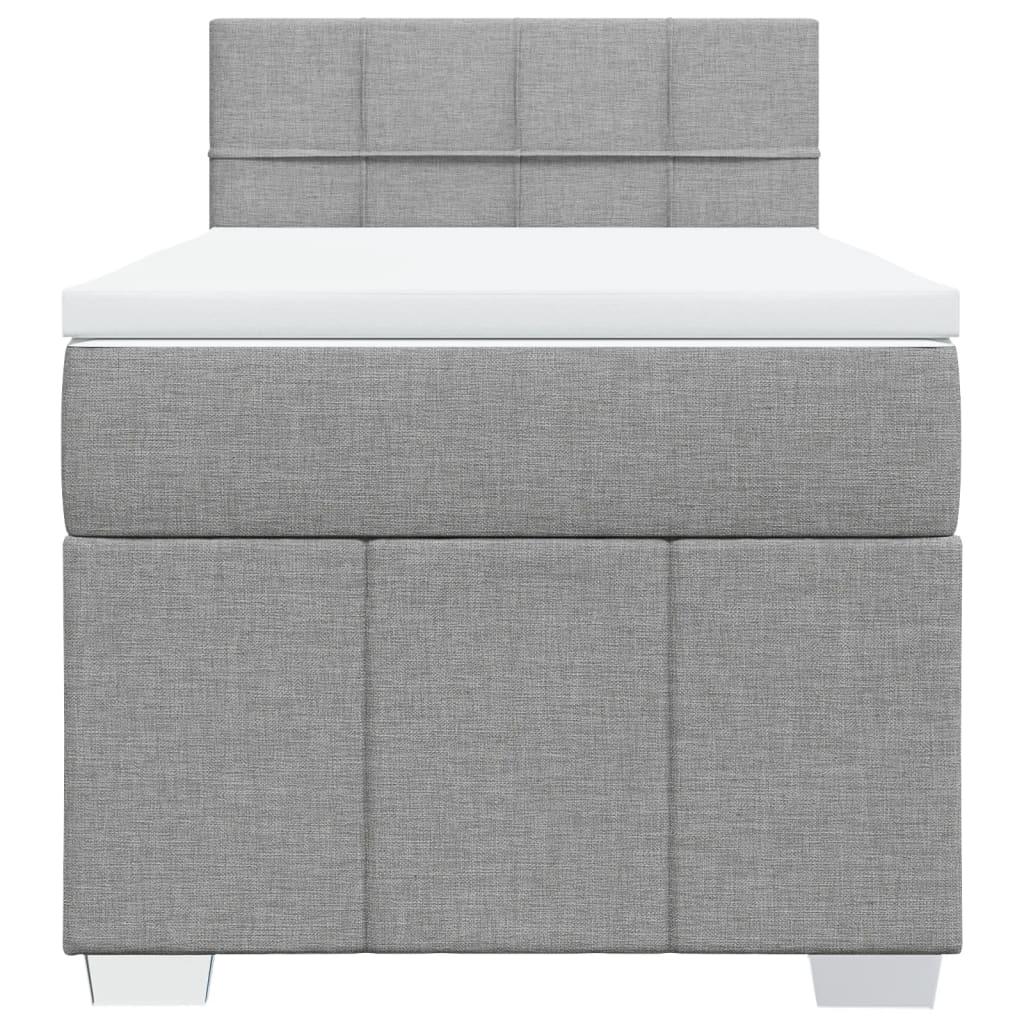 Boxspring met matras stof lichtgrijs 80x200 cm
