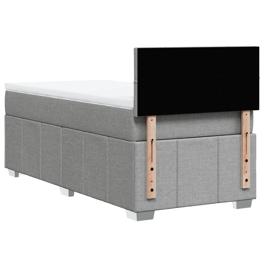 Boxspring met matras stof lichtgrijs 80x200 cm