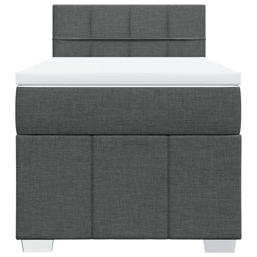 Boxspring met matras stof donkergrijs 80x200 cm