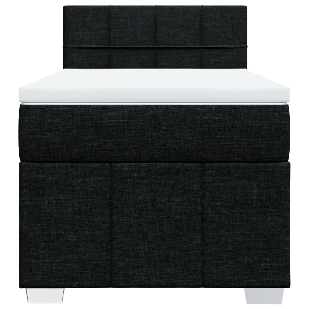 Boxspring met matras stof zwart 80x200 cm