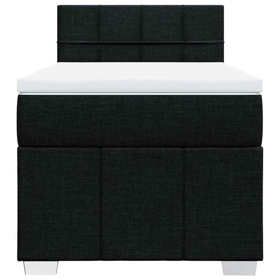 Boxspring met matras stof zwart 80x200 cm