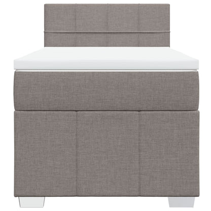 Boxspring met matras stof taupe 80x200 cm