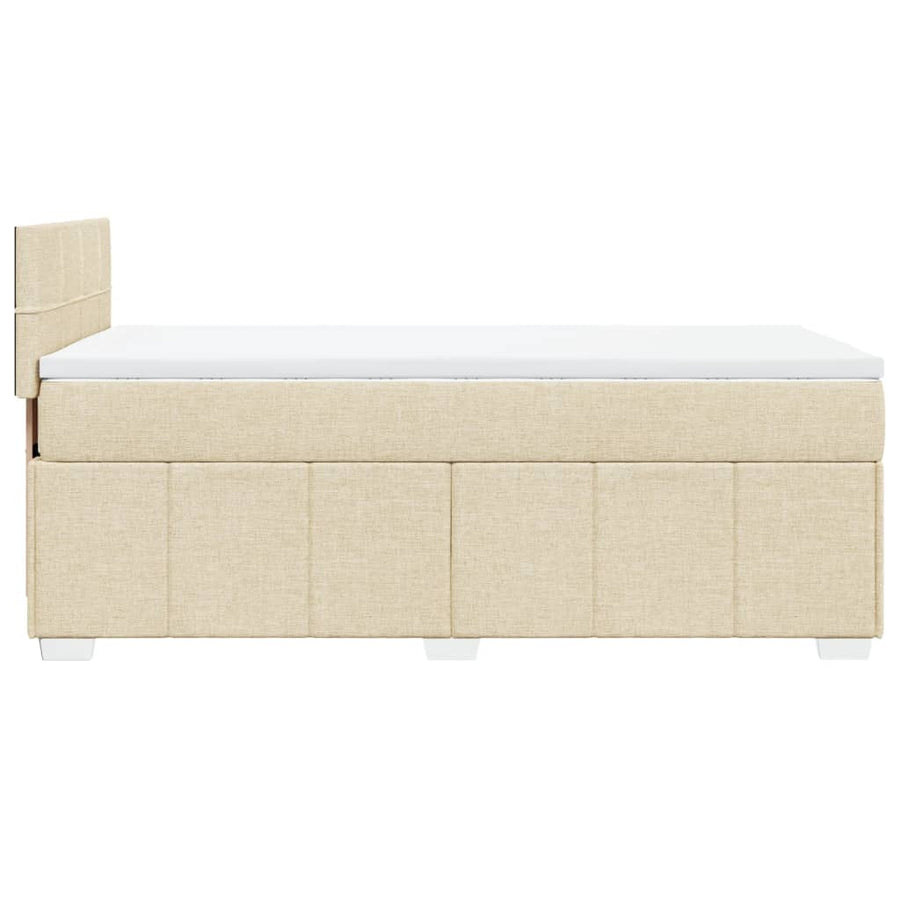 Boxspring met matras stof crèmekleurig 80x200 cm