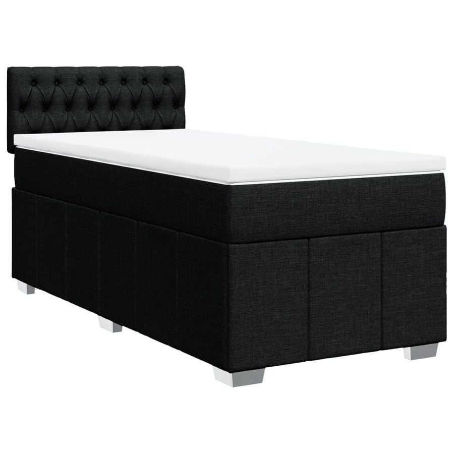 Boxspring met matras stof zwart 80x200 cm