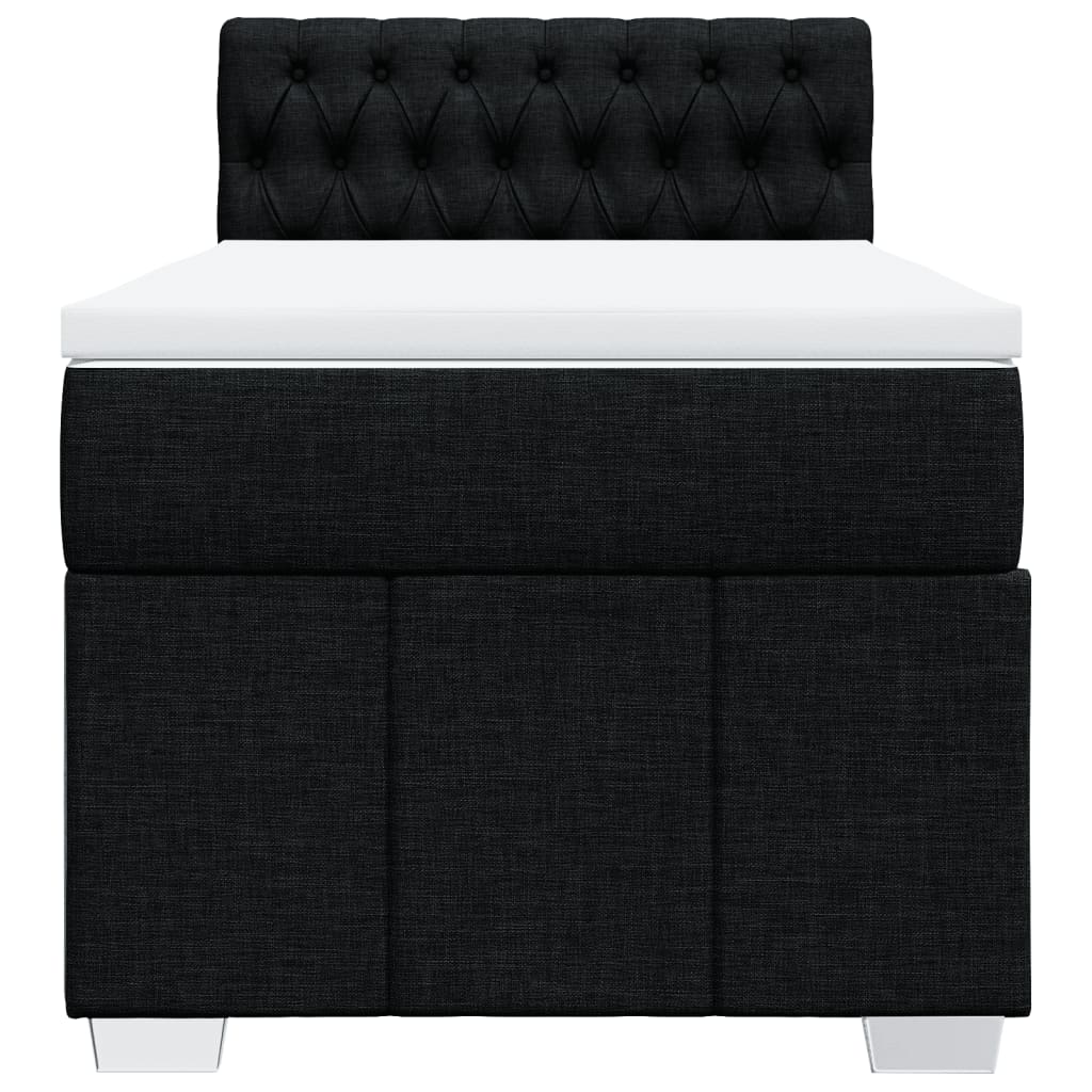 Boxspring met matras stof zwart 80x200 cm