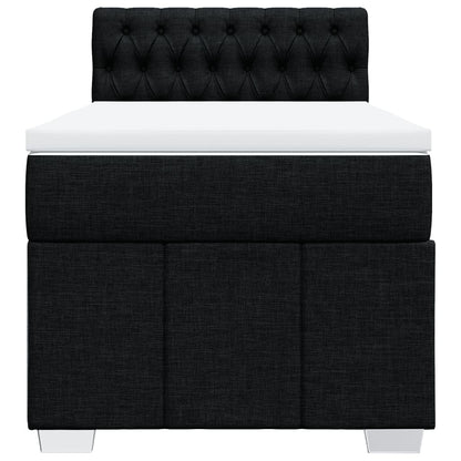 Boxspring met matras stof zwart 80x200 cm