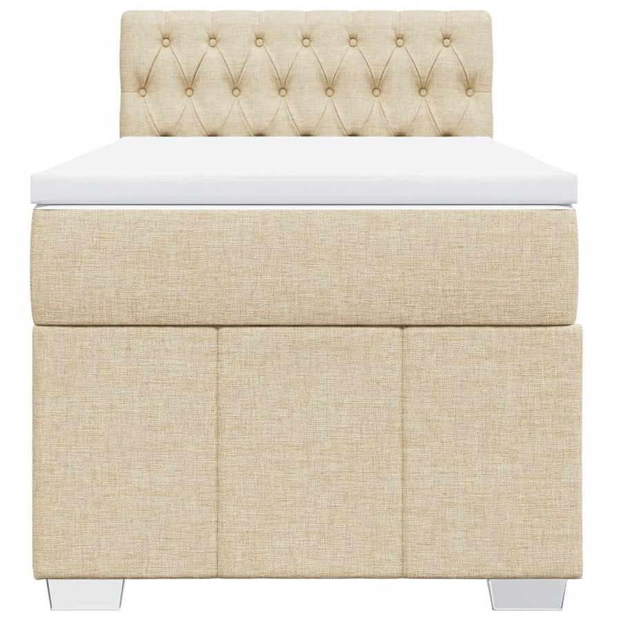 Boxspring met matras stof crèmekleurig 80x200 cm