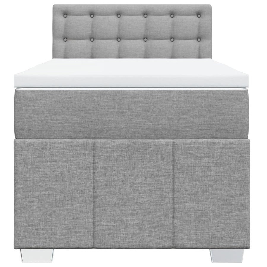 Boxspring met matras stof lichtgrijs 80x200 cm
