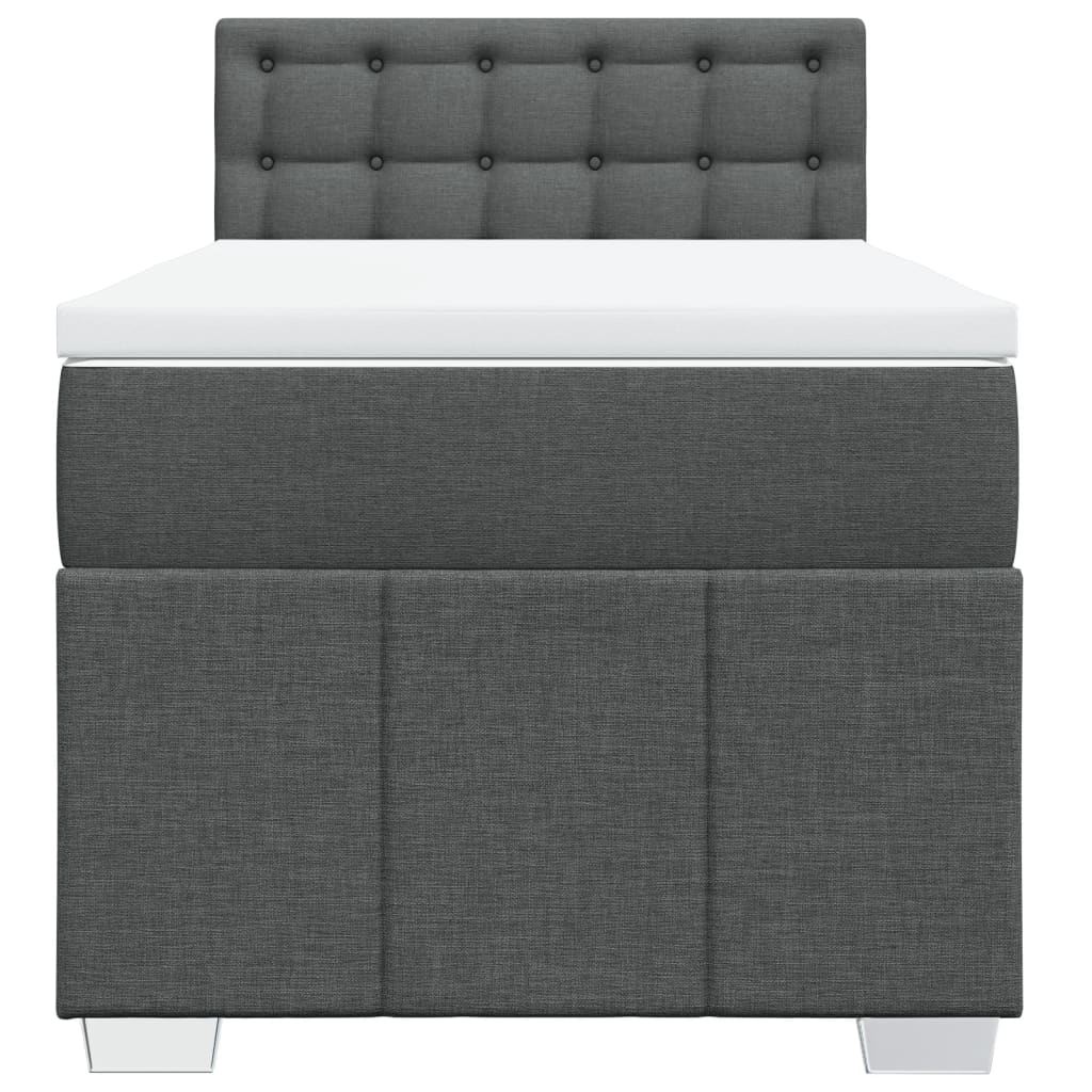 Boxspring met matras stof donkergrijs 80x200 cm