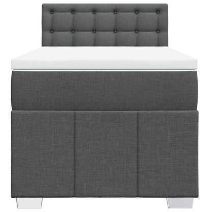 Boxspring met matras stof donkergrijs 80x200 cm