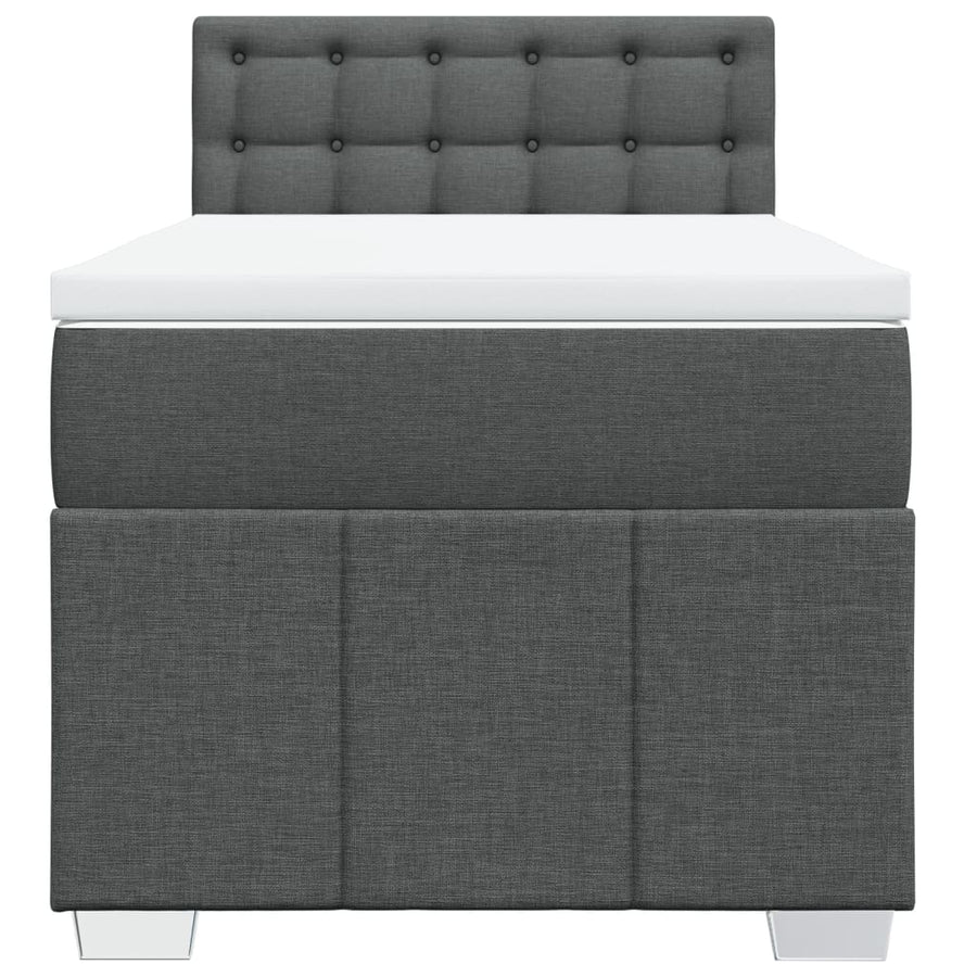 Boxspring met matras stof donkergrijs 80x200 cm