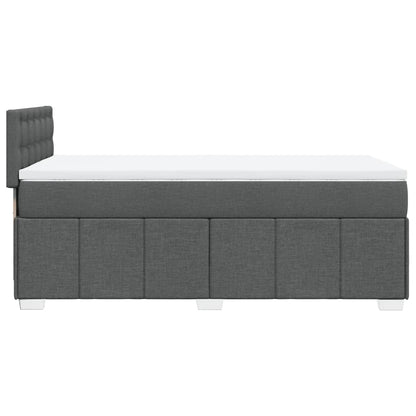 Boxspring met matras stof donkergrijs 80x200 cm