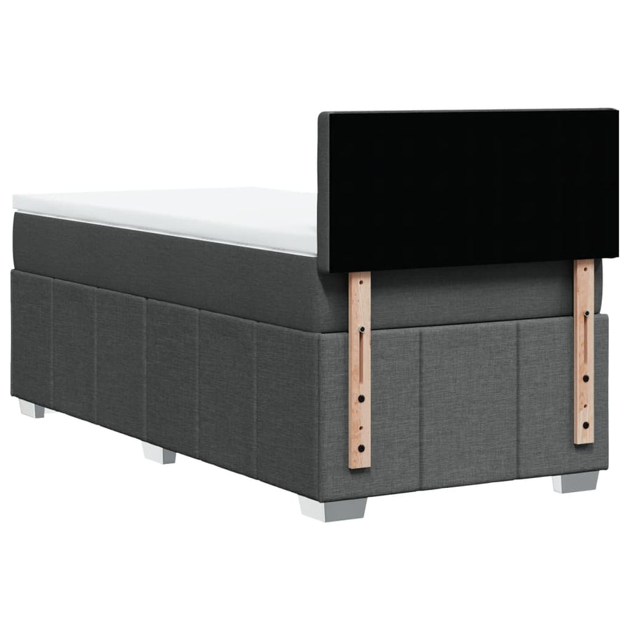 Boxspring met matras stof donkergrijs 80x200 cm