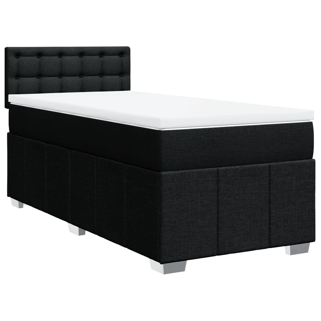 Boxspring met matras stof zwart 80x200 cm
