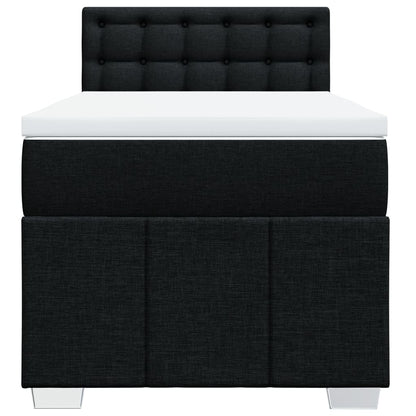 Boxspring met matras stof zwart 80x200 cm