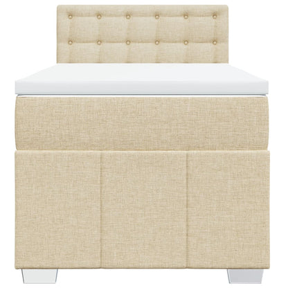 Boxspring Met Matras Stof Crèmekleurig 80X200 Cm