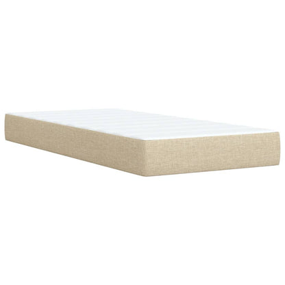 Boxspring Met Matras Stof Crèmekleurig 80X200 Cm