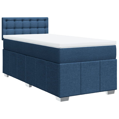 Boxspring met matras stof blauw 80x200 cm